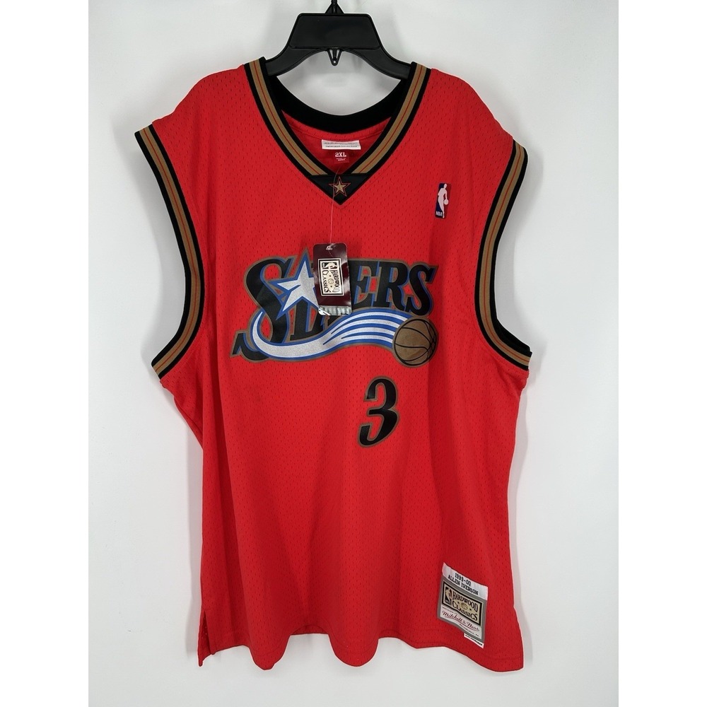 Allen Iverson Philadelphia 76ers Mitchell & Ness Jersey 1999-00 Stitched Sewn 2X